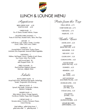 Lunch Menu
